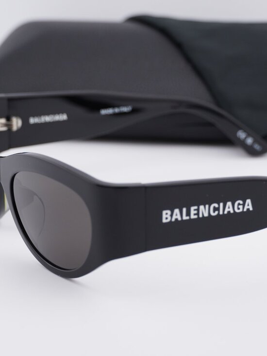 Balenciaga BB0330SK 001 Cat Eye Sunglasses - Black / Grey